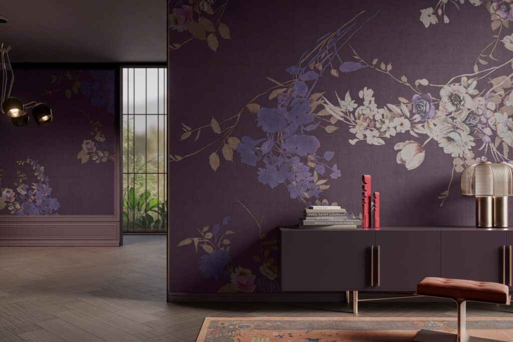 Interieur-Trendfarben: Wandgestaltung in der Trendfarbe „Italian Plum“