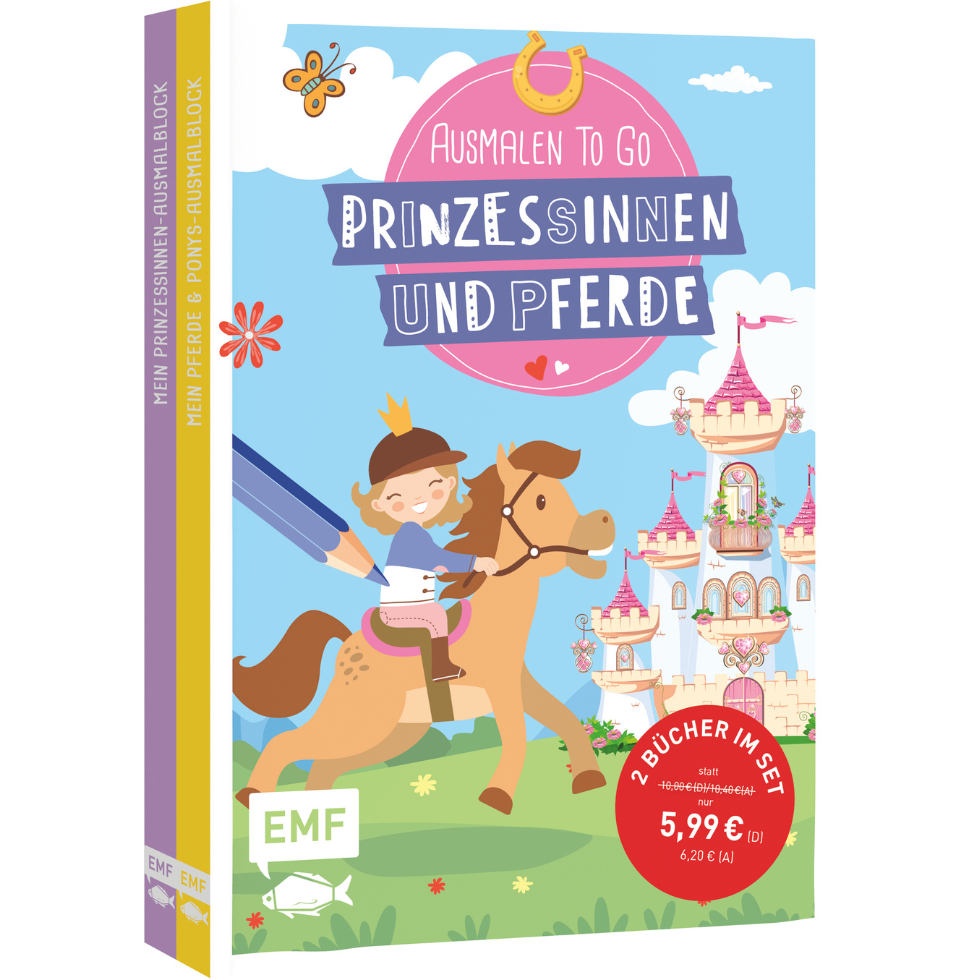 Buch schenken: Ausmalen to go Prinzessinnen und Pferde