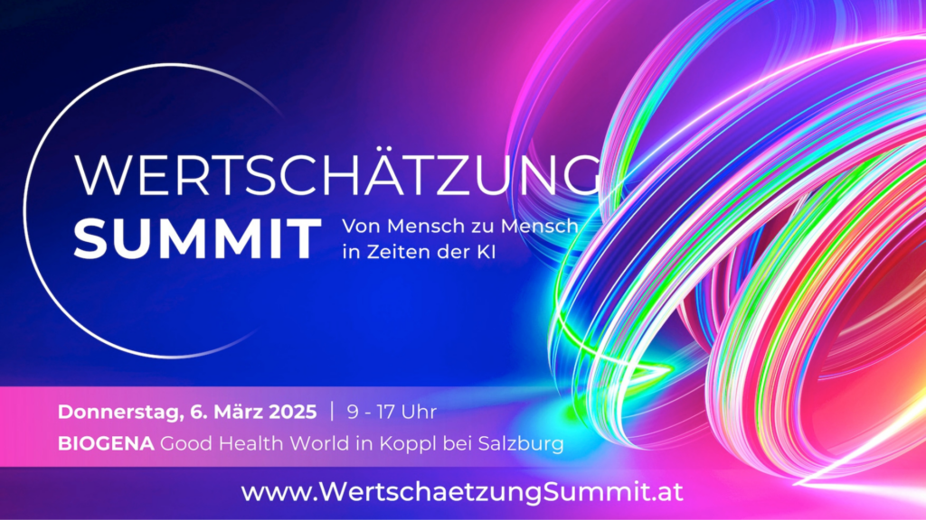 Header mit Details zum WertschätzungSummit am 6. März 2025