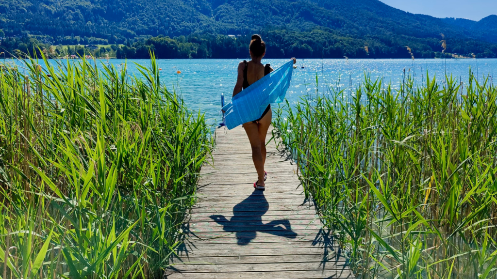 Privater Seezugang für Gäste des Waldhof Fuschlsee Resorts.