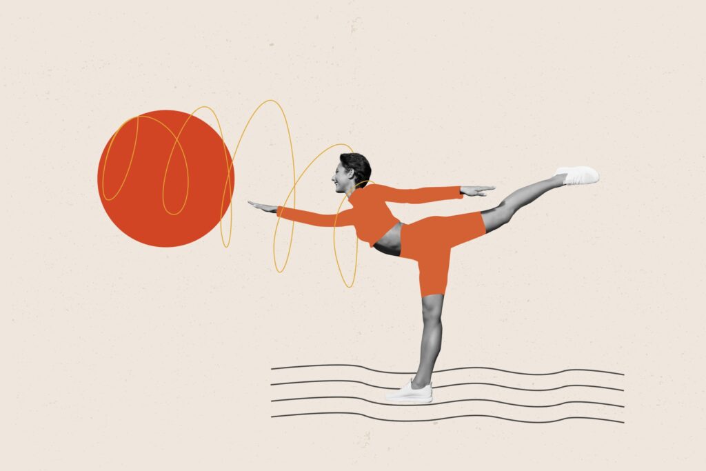 Illustration, Frau in Yoga Pose