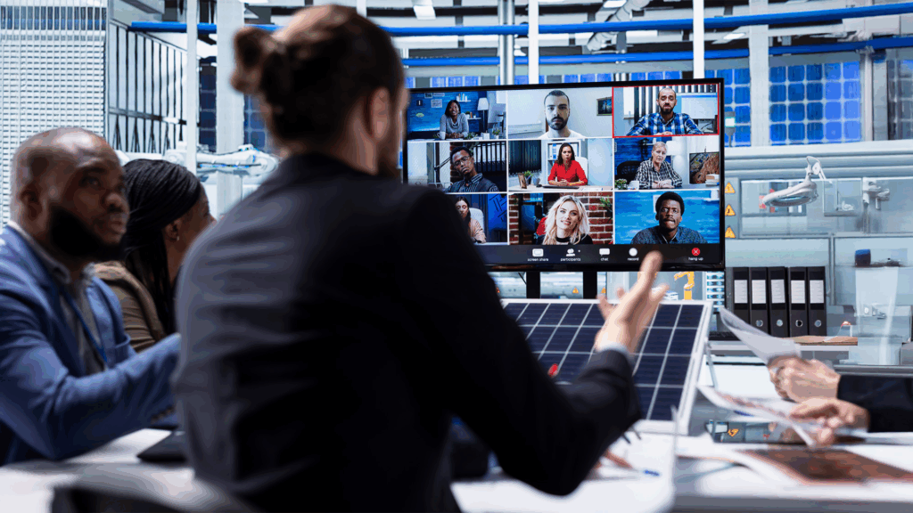 Nöhmer Cablevision GmbH: Online Meeting mit verschiedenen Personen.