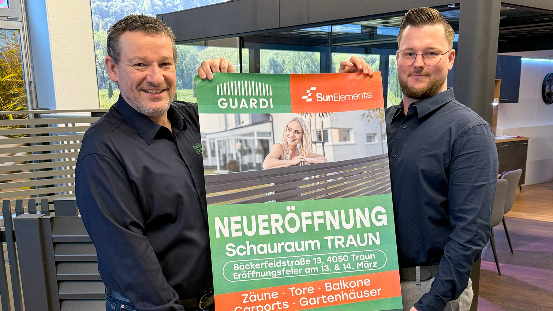 Michael Rohrweck, Verkaufsleiter Guardi Österreich, und Manuel Hötzmanseder, Verkaufsleiter SunElements