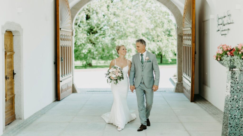 Birgit Fortunati und ihr Mann am Tag ihrer Hochzeit