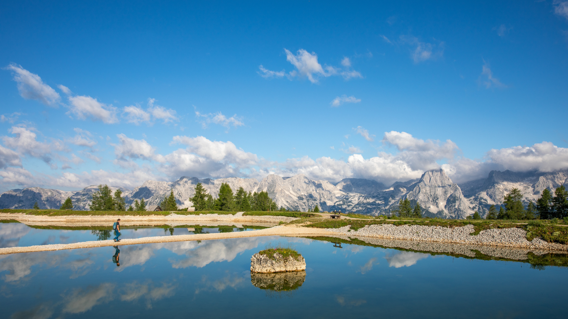 Hinterstoder/Hutterer Böden: am Schafkogelsee, einem Speichersee beim Bergasthof Höss-Alm.
