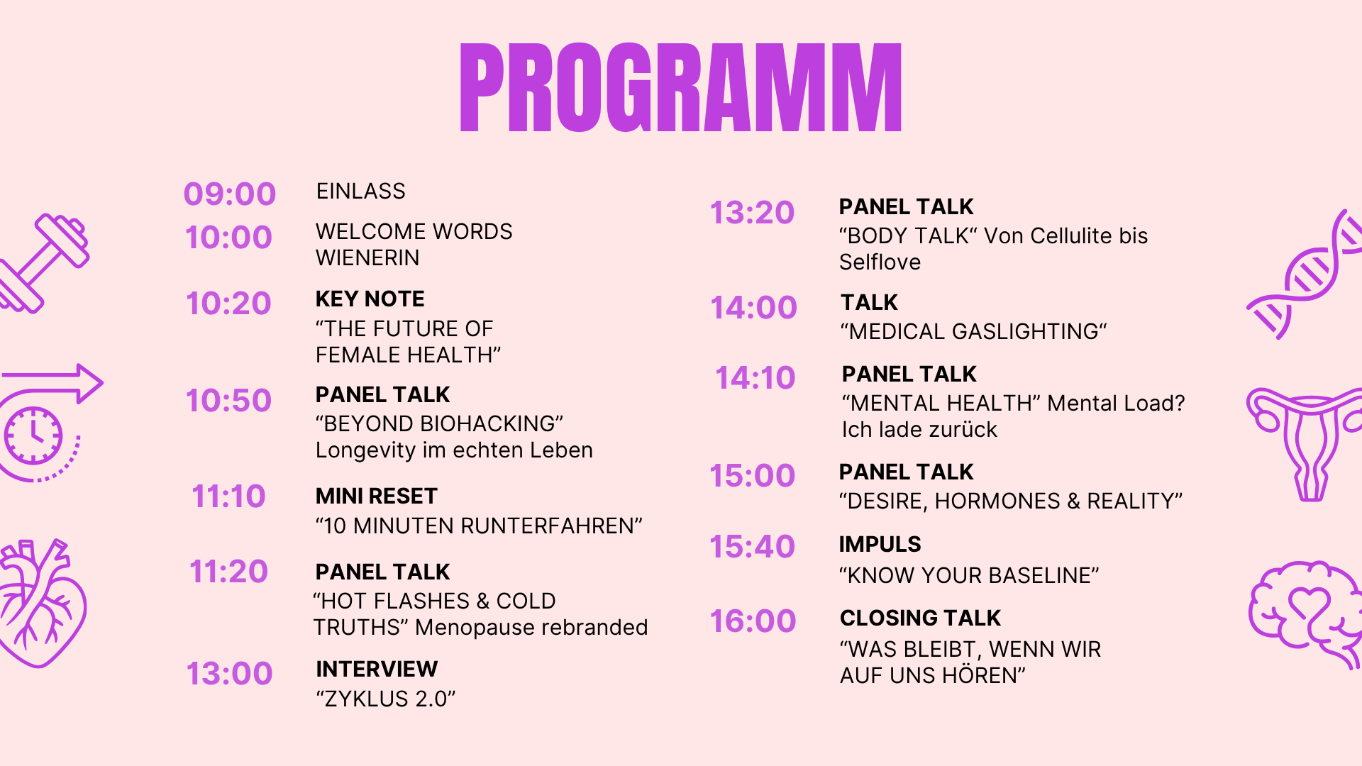 Programm Female Health Summit 2026