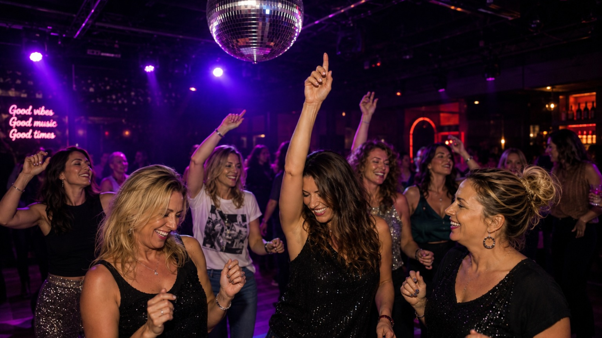 Frauen tanzen in Discothek