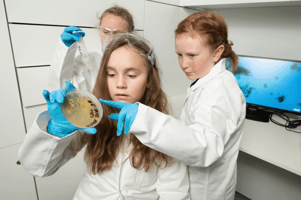 Kinder experimentieren im Labor des Ars Electronica Center Linz